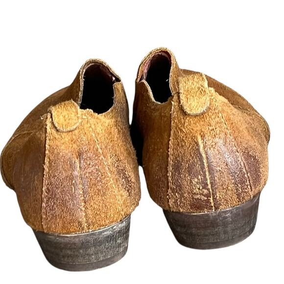 Seychelles Skein Loafer Shoes Women 9 Cognac Brown Nubuck Leather Modern Classic - Picture 9 of 14